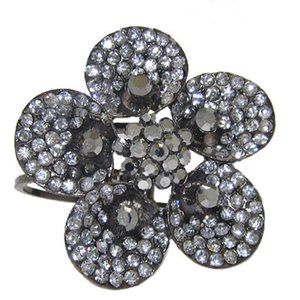 Large Crystal Flower Bangle Bracelet 2 ½ NWT